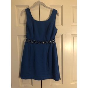 Royal Blue Cut Out Waist Dress
